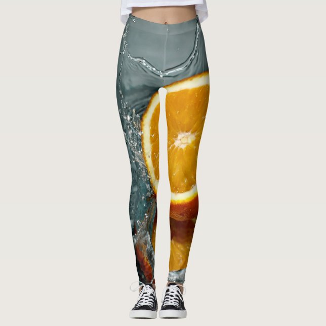 Juicy-positiv orange för vitaminhumör leggings (Framsida)