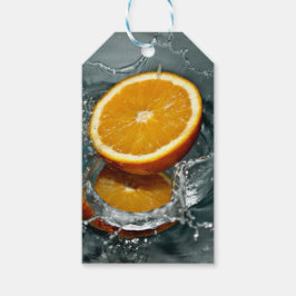 Juicy-positiv orange för vitaminhumör presentetikett