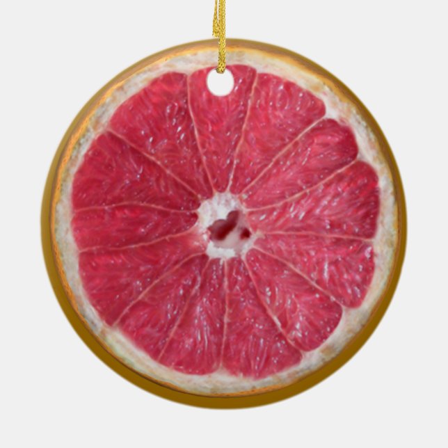 Juicy Red Grapefruit Julgransprydnad Keramik (Baksidan)