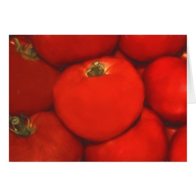 Juicy Red Homegna Garden Tomates Hälsningskort (Framsidan Horizontal)