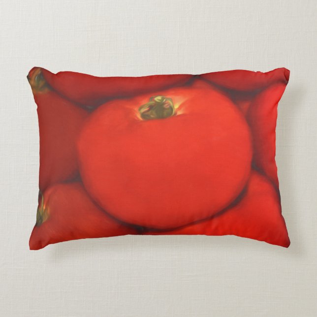 Juicy Red Homegna Garden Tomates Prydnadskudde (Framsidan)