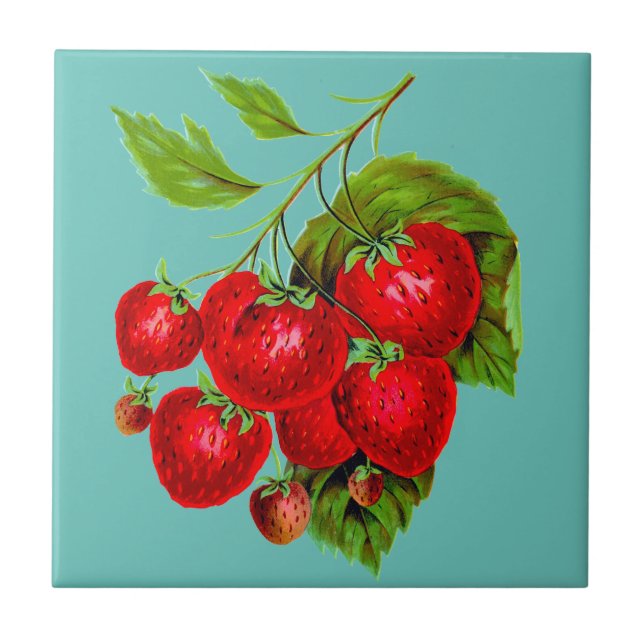 Juicy Red Strawbär Kakelplatta (Framsidan)