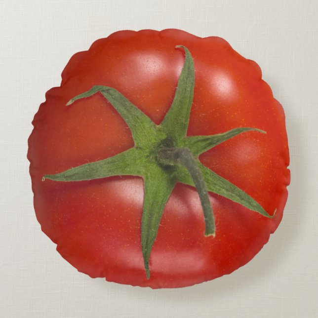Juicy Red Tomato Rund Kudde (Framsidan)