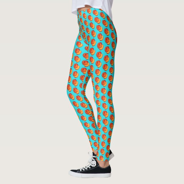 Juicy Ripe Summer Peach Georgia Peacher Fruit Leggings (Vänster)