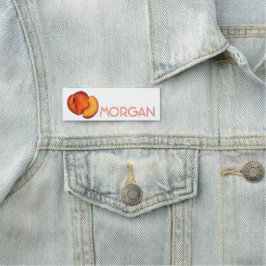 Juicy Ripe Summer Peach Georgia Peacher Fruit Namnbricka