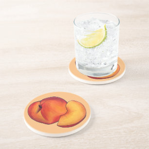 Juicy Ripe Summer Peach Peacher Stone Fruit Underlägg