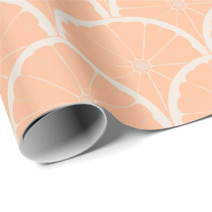 Juicy Rosa Grapefruit Mönster Peach Fuzz Presentpapper