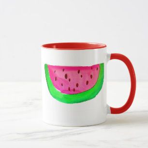 Juicy rosa vattenmelon frukt art mugg