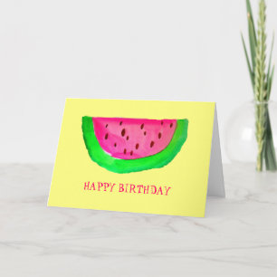 Juicy rosa vattenmelon Frukt Grattis på födelsedag Kort