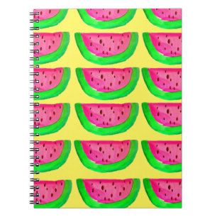 Juicy rosa vattenmelon Frukt mönster på citon Anteckningsbok