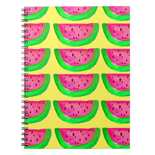 Juicy rosa vattenmelon Frukt mönster på citon Anteckningsbok (Framsidan)
