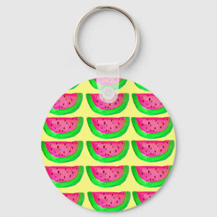 Juicy rosa vattenmelon Frukt mönster på citon Nyckelring