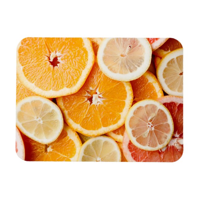 Juicy Sliced Citrus Fruits Magnet (Horisontell)
