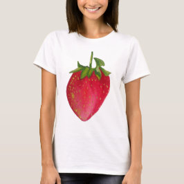 Juicy Strawberry frukts vattencolor makroart T Shirt