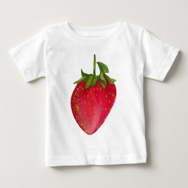 Juicy Strawberry frukts vattencolor makroart Tee Shirt (Framsida)