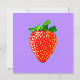 Juicy Strawberry in Pop Art Stil Julkort
