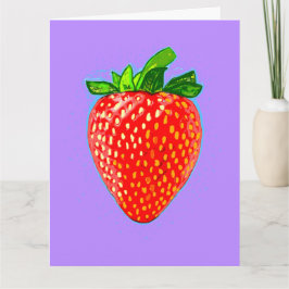 Juicy Strawberry in Pop Art Stil Kort