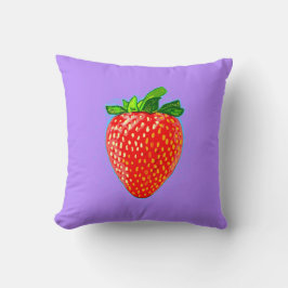Juicy Strawberry in Pop Art Stil Kudde