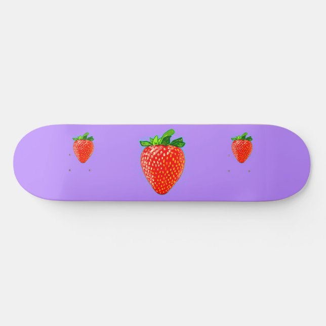 Juicy Strawberry in Pop Art Stil Mini Skateboard Bräda 18,5 Cm (Horz)