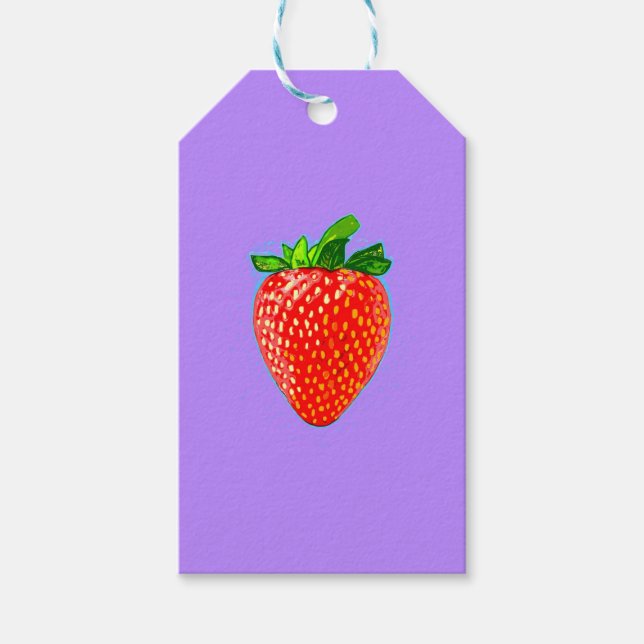 Juicy Strawberry in Pop Art Stil Presentetikett (Framsidan)