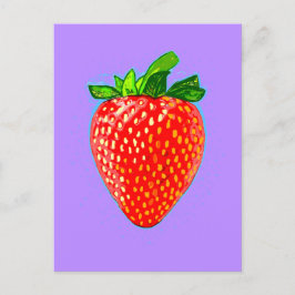 Juicy Strawberry in Pop Art Stil Vykort