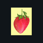 Juicy Strawberry water color macrofrukt pop art Canvastryck<br><div class="desc">En saftig design av en stor röd,  plumpjordgubbsfrukt i stil,  som färgats av vattenfärgen Sacha Grossel. Den här popkonsfruktdesignen är färgstark och ljusstark och skulle säkert göra din décor ljusare. Perfekt konst canvas för frukt älskare överallt!</div>