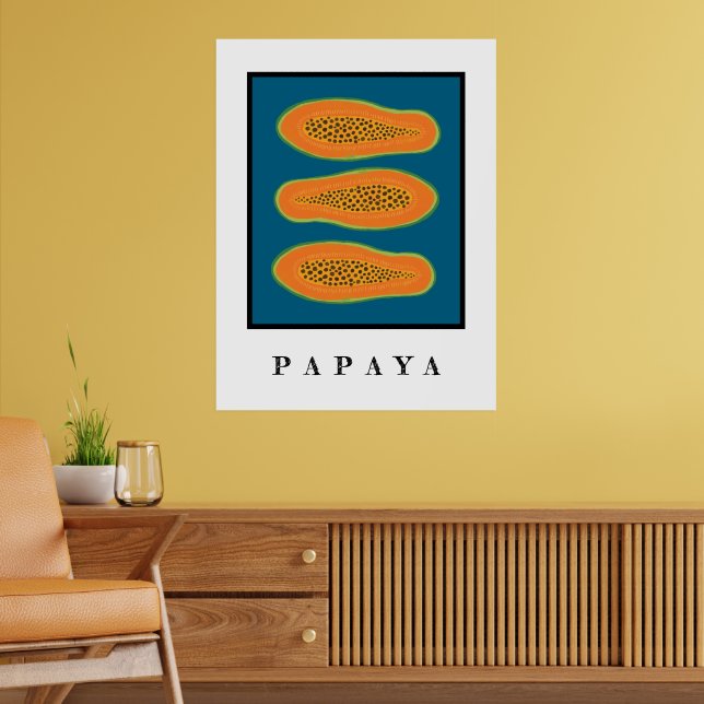 Juicy Trio Papaya White Poster (Vardagsrum 2)