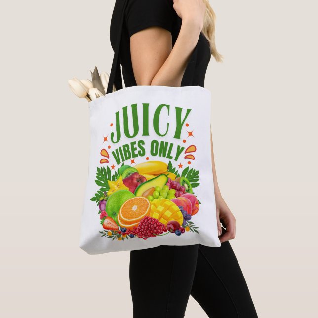 Juicy Vibes Only: Fresh Fruit & Healthy Life  Tygkasse (Närbild)