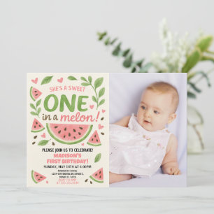 Juicy Watermelon 1:a födelsedagsinbjudan Inbjudningar