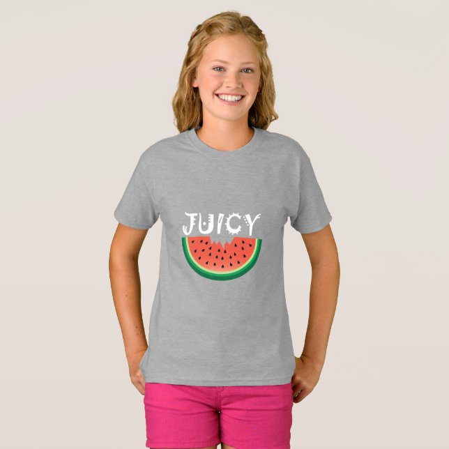 Juicy Watermelon - Girls'Basic T-Shirt (Hel framsida)