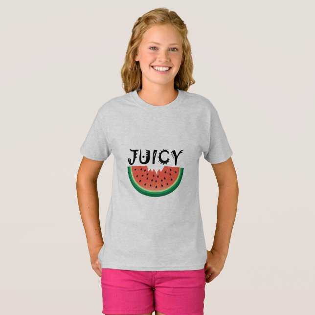 Juicy Watermelon - Girls'Basic T-Shirt (Hel framsida)