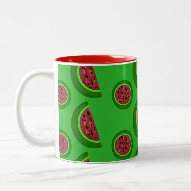 Juicy Watermelon Rind Grönt, sommar Två-Tonad Mugg (Vänster)