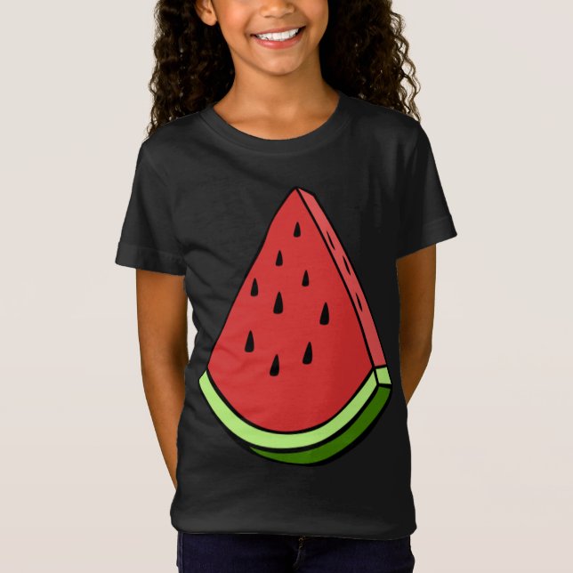 Juicy Watermelon Segce Wedge Fruit Graphic Hallsku T Shirt (Framsida)