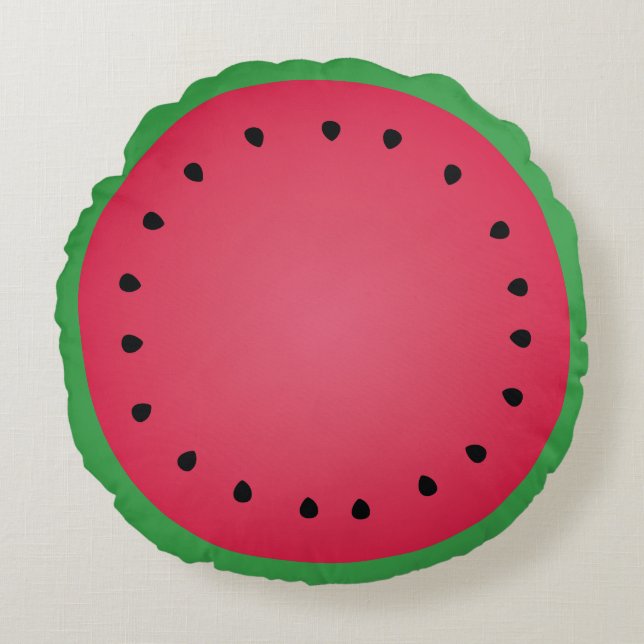 Juicy Watermelon Slice Funny Foodie Rund Kudde (Framsidan)
