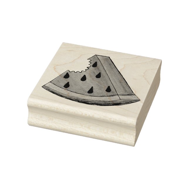 Juicy Watermelon Wedge slice Grönt Rind Seed Fruit Stämpel (Stämpel)