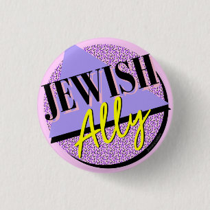 Juish Ally Lila Gult 90-talet Memphis Stil Knapp