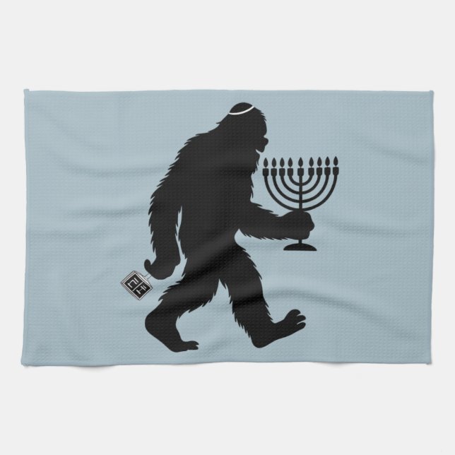 Juish Bigfoot Hanukkah Chanukah Humor Superskoj Kökshandduk (Horisontell)
