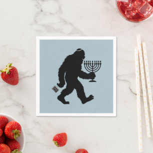 Juish Bigfoot Hanukkah Chanukah Humor Superskoj Pappersservett