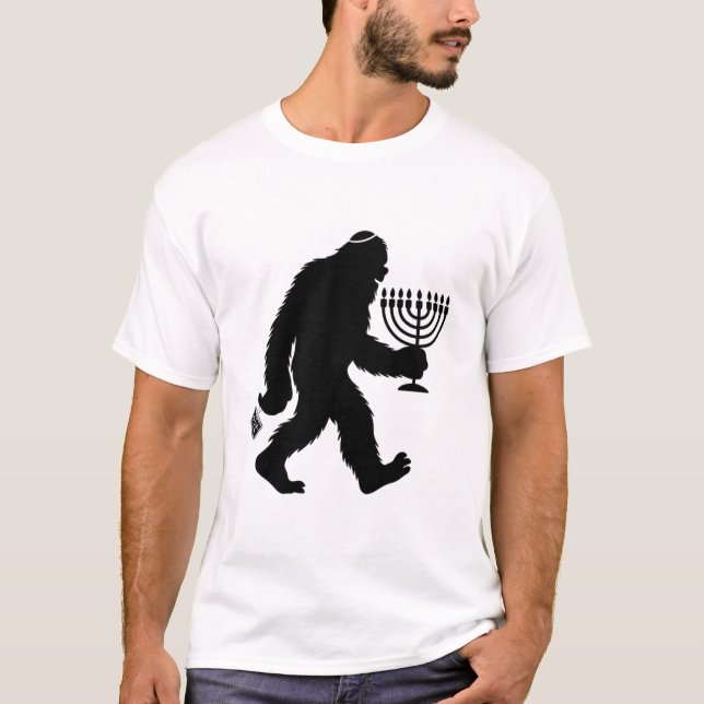 Juish Bigfoot Hanukkah Chanukah Humor Superskoj T Shirt (Framsida)