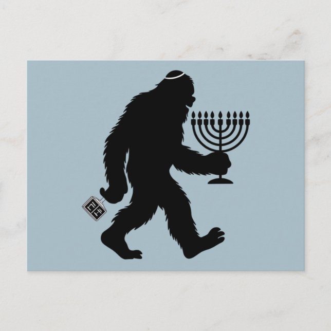 Juish Bigfoot Hanukkah Chanukah Humor Superskoj Vykort (Framsida)