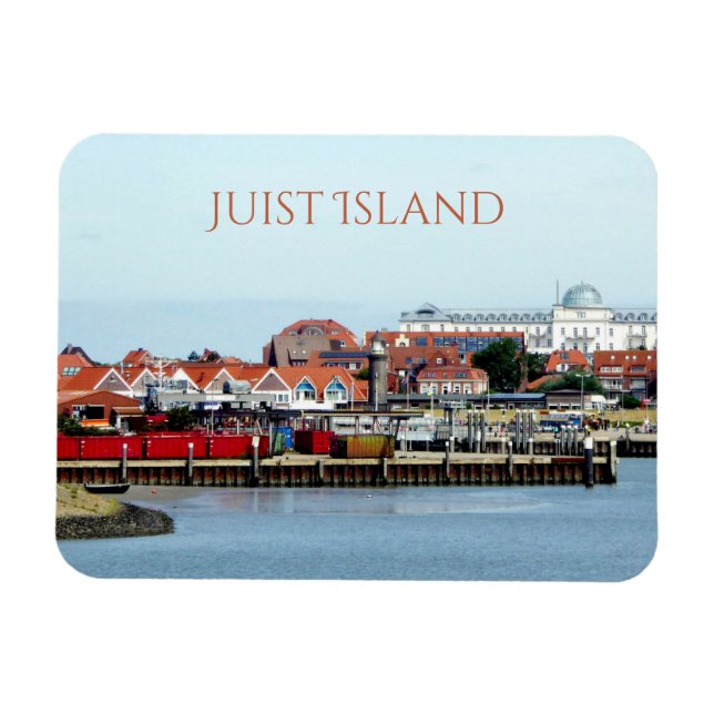 Juist City and Harbour, Juist Island, Öster Frisia Magnet (Horisontell)