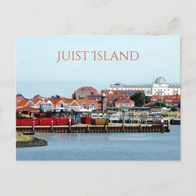 Juist City and Harbour, Juist Island, Öster Frisia Vykort (Framsida)