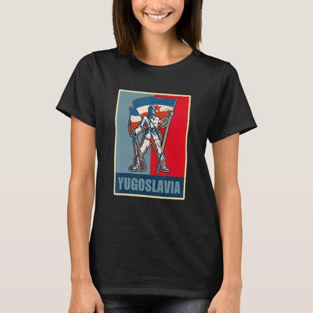 Juja Jugo Jebiga Tito Balkan Sfry Jugoslaviavi T Shirt (Framsida)