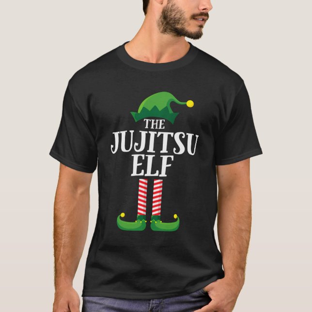 Jujitsu Elf Matching Family Group jul Party T Shirt (Framsida)
