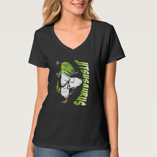 Jujitsu Rex Jiu Jitsu Black Bälte Martial Jitsu Sa T Shirt (Framsida)