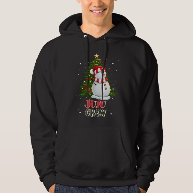 Juju Crew Snowman in Snow Matching Family Christma Hoodie (Framsida)