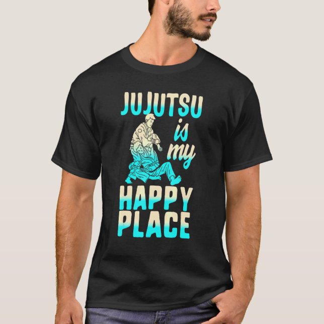 Jujutsu är min lycka Ställe Jiu Jitsu Bjj Martial T Shirt (Framsida)