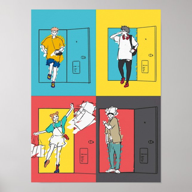 Jujutsu Kaisen Anime Doors Dancing Outro Poster (Framsidan)