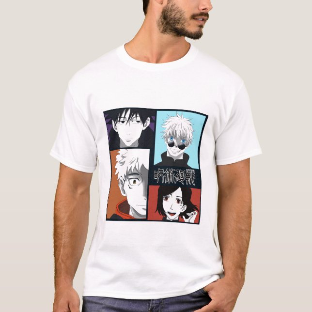 Jujutsu Kaisen Pop Art T-Shirt - Wizards of Tokyo (Framsida)