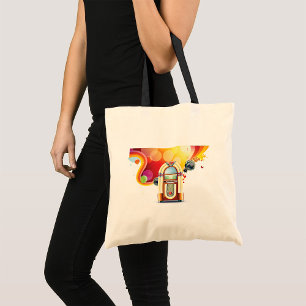 Juke Box Music Tote Bag Tygkasse
